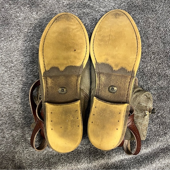 Blowfish Boot Ankle Brown Burlap Canvas Leather Strap Zip Women’s Size 10 - Picture 10 of 15